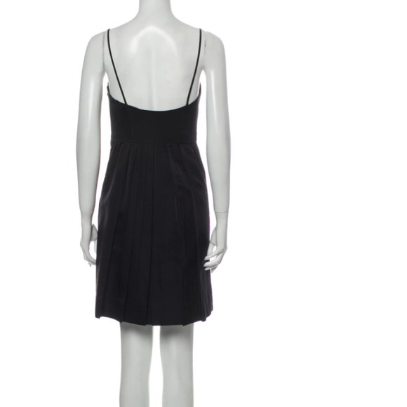 MOSCHINO Black Wool and Silk Mini Dress - Picture 2 of 7